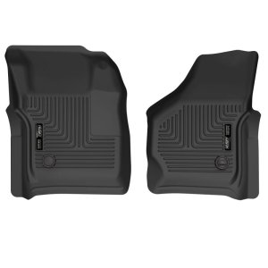 Ford F-250 Super Duty Crew Cab Floor Mats - Front - Husky Liners - X-act Contour - Black - `99-`07